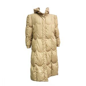 1980s Vintage Long Down Exclusively for Matthew Taupe Maxi Puffer Coat - L
